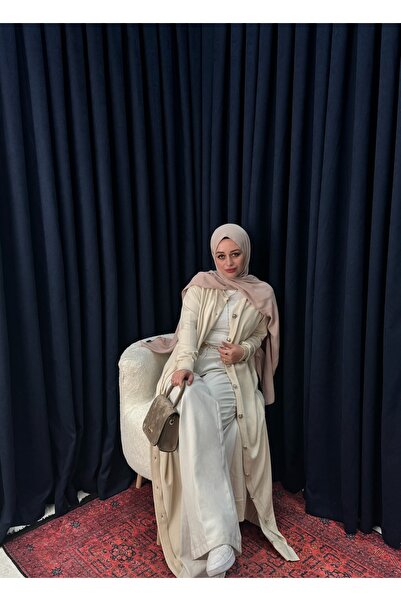 Neva Wear Stylish and Comfortable Buttoned Long Hijab Cardigan-Dress