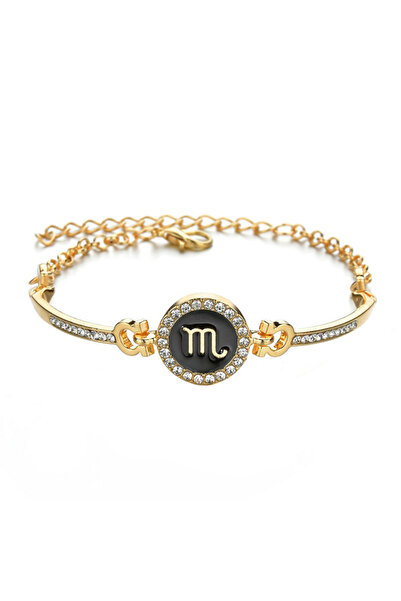 EFAYN.RO Scorpio zodiac sign bracelet, with crystals, gold, women's, EFAYN