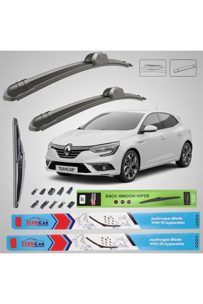 TEAMCAR Renault Megane IV Hatchback (2015-2017) Πλήρες Σετ Υαλοκαθαριστήρων