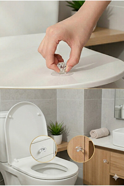 BEYZANA 5 Adet Çok Amaçlı Kristal Topuz Kendinden Yapışkanlı Çekmece Kulpu Ya...