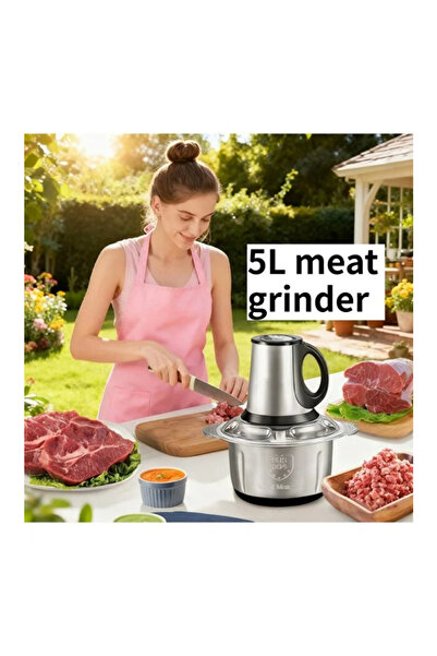 Generica 5L Electric Meat Grinder with 6 Blades, Made of Stainless Steel