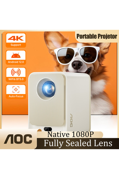 Aoc Sealed Optical Smart Projector 9000L 1080P 4K AutoFocus 250" Wireless Phone
