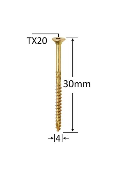 seda Carpentry Screw Countersunk Head 4x30 mm Torx TX20 - 500pcs/box