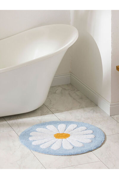 LC Waikiki Blue Flower Figured Bath Mat 60X60 cm