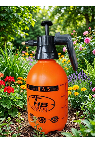 Global HB Garden Tools 2 Litre Basınçlı İlaçlama Pompası - Ayarlanabilir Başlıklı Bahçe ve Çiçek Sarı Renk