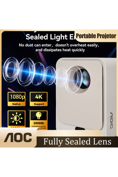 Aoc Brand Sealed Lens Projector 9000L 1080P 4K AutoFocus 250" Games Movies