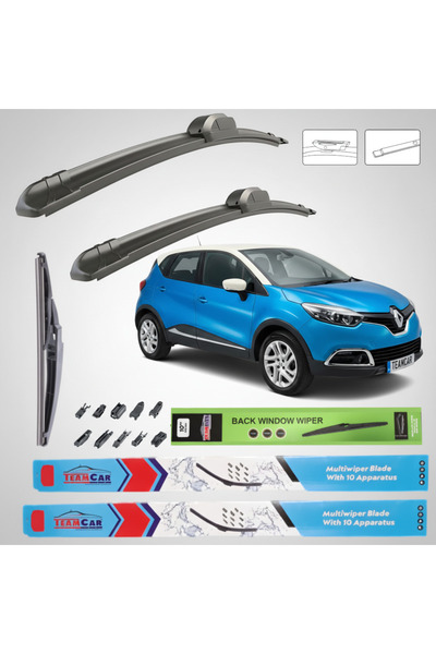 TEAMCAR Renault Captur I (2013-2016) Πλήρες Σετ Υαλοκαθαριστήρων