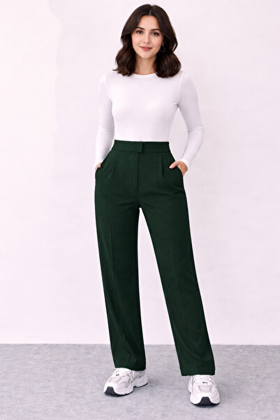 Melissa Line Kadın Likralı Cırt Kapama Palazzo Pantolon