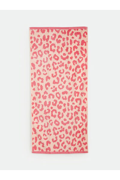 LC Waikiki Rmz Gi̇yi̇m Farkiyla Women's Leopard Embroidered Beach Towel 70X15...
