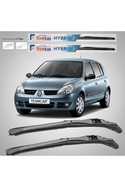 TEAMCAR Renault Clio II Χάτσμπακ Φάσελιφτ (2001–2005) Υαλοκαθαριστήρες TeamCa...