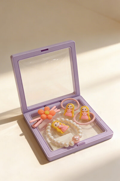 Katia&Bony Set de 4 brățări cu cataramă pentru fete, în cutie de plastic, liliac