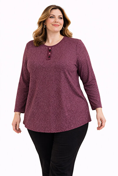 Mutlu City Plus Size Mother's Combed Cotton Blouse 405