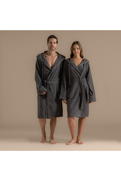 Chakra Ferme Unisex Bathrobe Anthracite