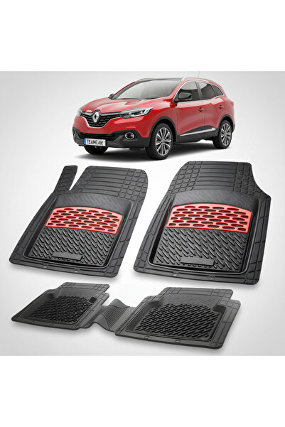 TEAMCAR Πατάκια δαπέδου συμβατά με Renault Kadjar 1 SUV 2015-2018 |   Κόκκινο