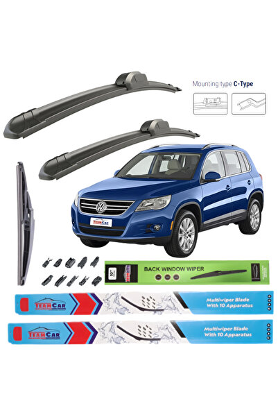 TEAMCAR Volkswagen Tiguan I (2007-2011) Πλήρες Σετ Υαλοκαθαριστήρων