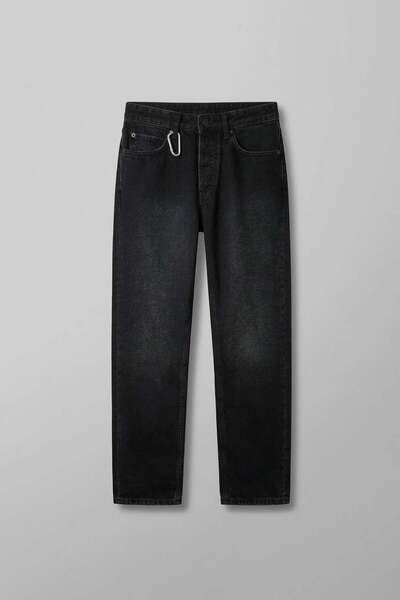 ablukaonline Ανδρικό τζιν με χαλαρή εφαρμογή, βασικό μαύρο