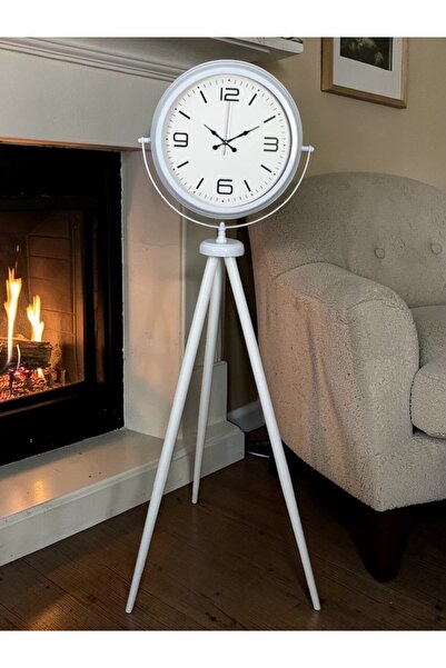 Leyaton Modern Line White Tripod Stand Clock Rvryt-Rs345