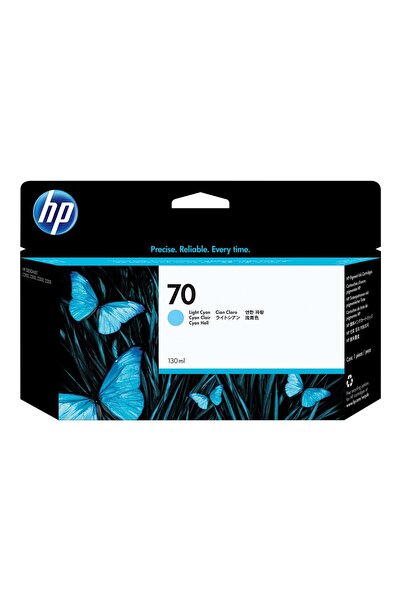 HP 70 Original Light Cyan Ink Cartridge, 130ml, Standard Capacity