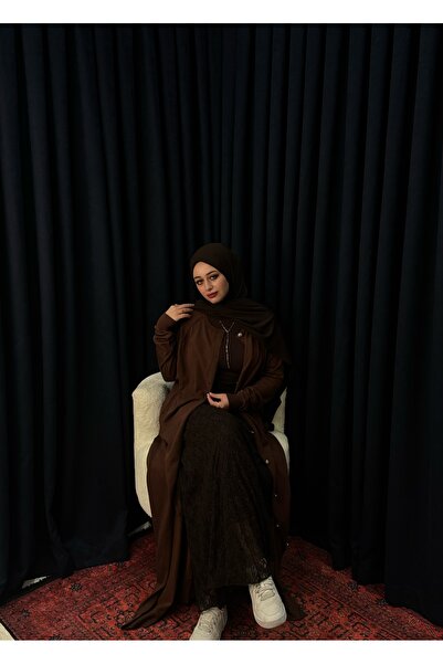 Neva Wear Stylish and Comfortable Buttoned Long Hijab Cardigan-Dress