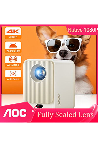 Aoc Sealed Lens Projector 9000L 1080P 4K AutoFocus 250" Wireless Phone PC Game
