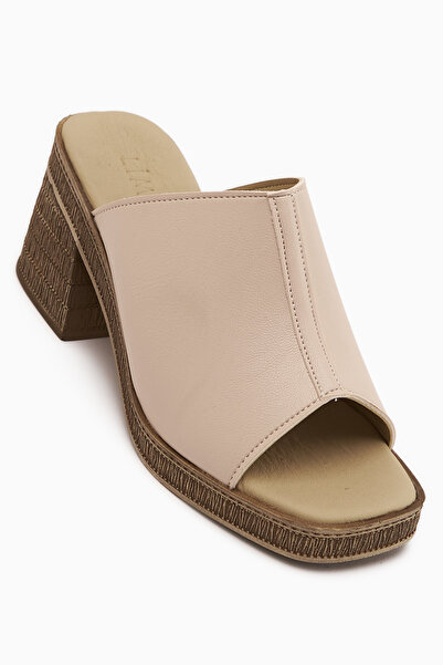 Limoya Papuci de damă Fanny din piele naturală bej cu toc