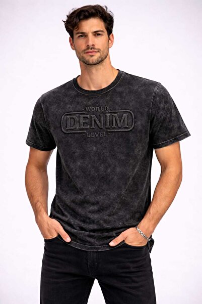 ANATOLIATEKSTILE Ανδρικό T-Shirt Premium Ποιότητας World Denim – Μοντέρνο Cas...