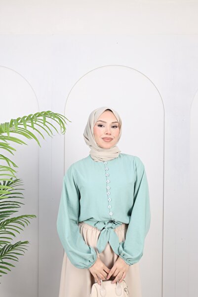 Nergis Neva Butik Biritli Skirt Top Modal Shirt