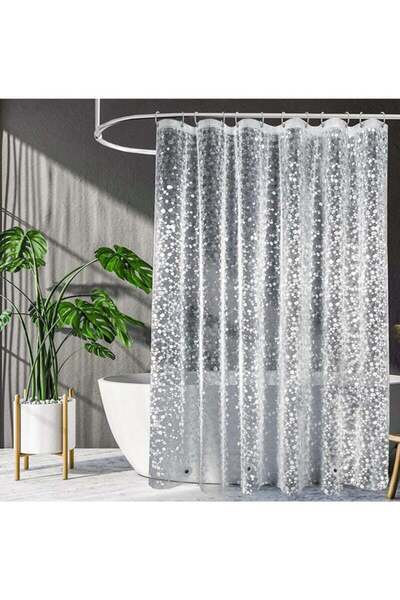 Arabest Clear Shower Curtain Liner 70*70Inch,Waterproof Shower Curtain with H...