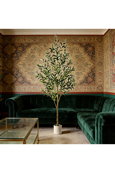 BESTONE شجرة زيتون اصطناعية لا تحتاج للري، مثالية لديكور المنزل البوهيمي والعصري