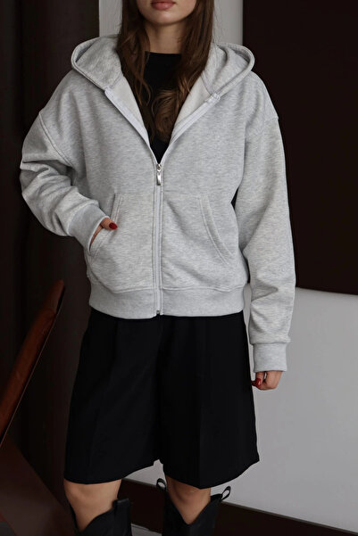 ZENGEZUR MALL Nrzsnt 3 Thread Shawl Hooded Hoodie Frm Gray P510437 (121923) (...