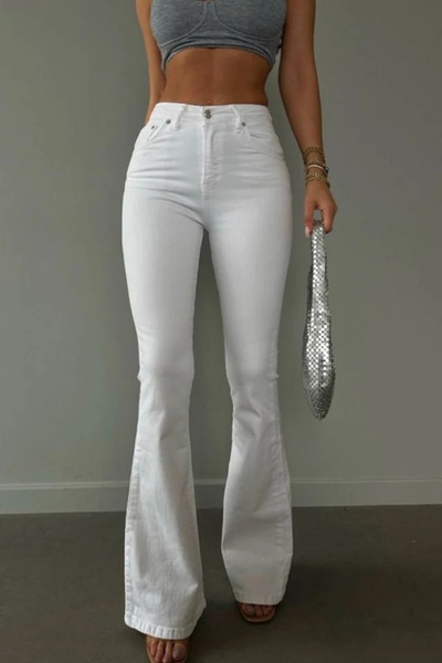 ADAMODA.RO Ψηλόμεσο ελαστικό τζιν καμπάνα