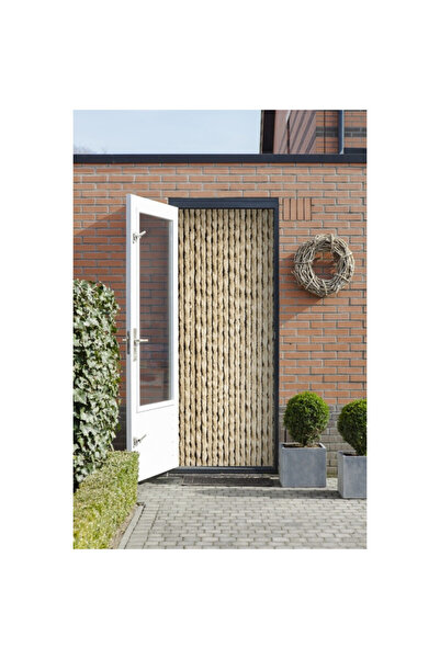 Q DECOR home&kids&garden Entrance Door Curtain 'Cat Tail', Beige, 90x210 cm