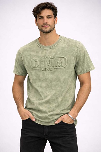 ANATOLIATEKSTILE Tricou Bărbați Premium World Denim Level – Tricou Casual Mod...