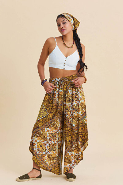 Los banditos Pantaloni cu picior largi, cu detaliu elastic în talie pe picior