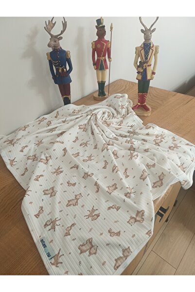 minnakya yeni doğan bebek battaniyesi 80*90 Pamuklu çift katlı biyeli penye b...