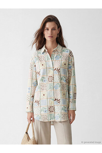 LC Waikiki Γυναικείο πουκάμισο-τουνίκ με μικτά σχέδια σε μεγάλο μέγεθος