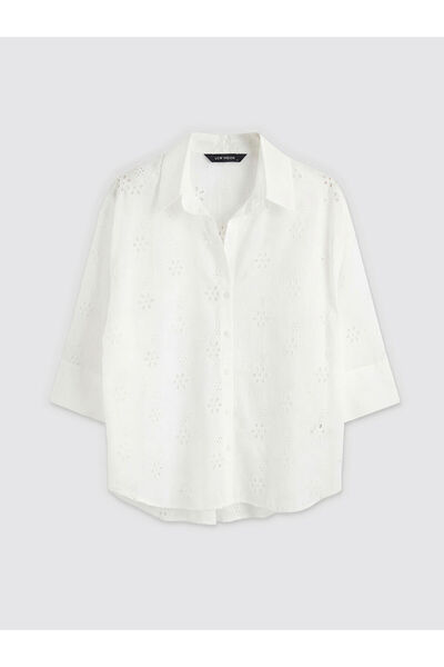 LC Waikiki Beyaz Oversize Kadın Gömlek