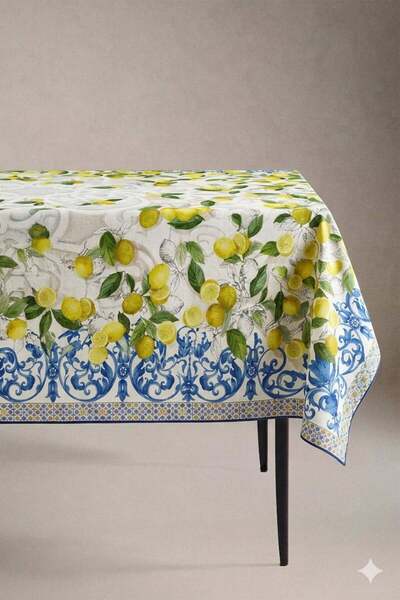 dekomall home & living Lemon Garden Cotton Tablecloth-Msor009