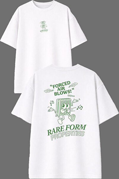 VSRN Rare Form Design majica sa prednjim i zadnjim štampanjem, bela, oversize