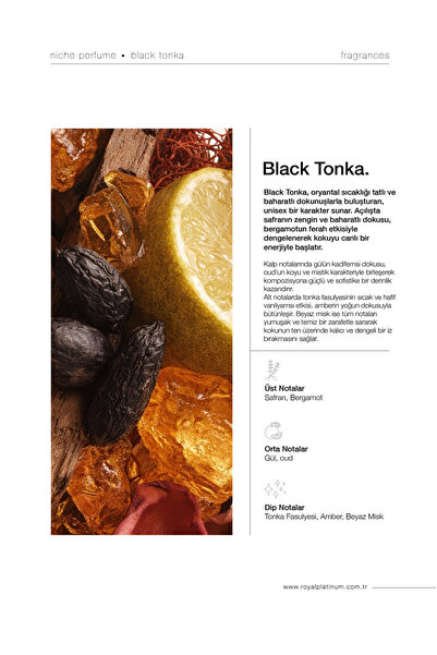Royal Platinum Black Tonka Unisex Parfüm EDP 100ml Ud - Amber - Tonka Fasulyesi Oryantal Seri