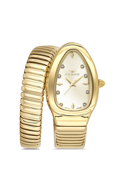 FERRO Yellow Steel Cord Women Wrist Watch Fl40165A-B4 3Atm Waterproof 2 Year ...