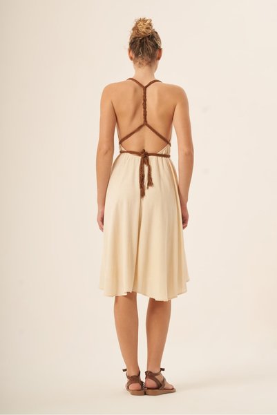 Whitefin Galatea Selene Rope Elbise Bej