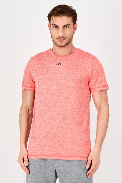 Reebok Men Sportswear Fit Short Sleeve Training T-Shirt, Heather Red