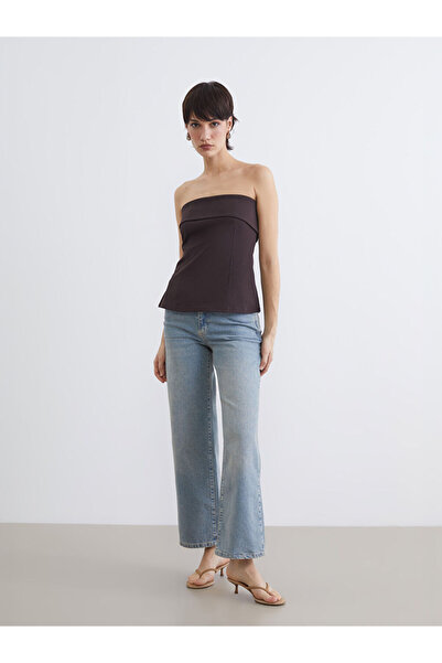 LC Waikiki Indigo High Waist Wideleg Women's Jean Trousers