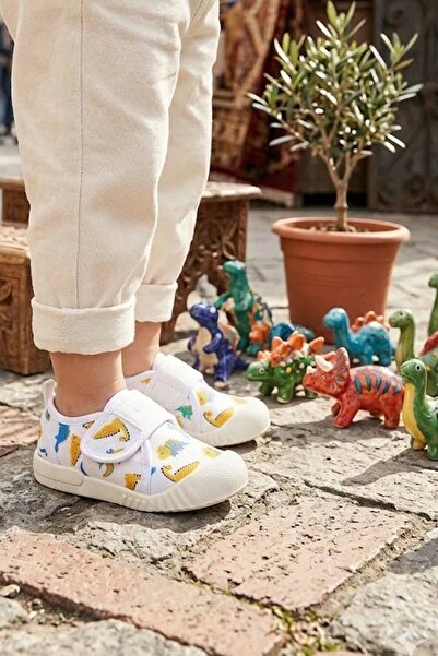 Vicco Pantofi pentru copii din pânză albă - Pantofi sport casual pentru bebel...