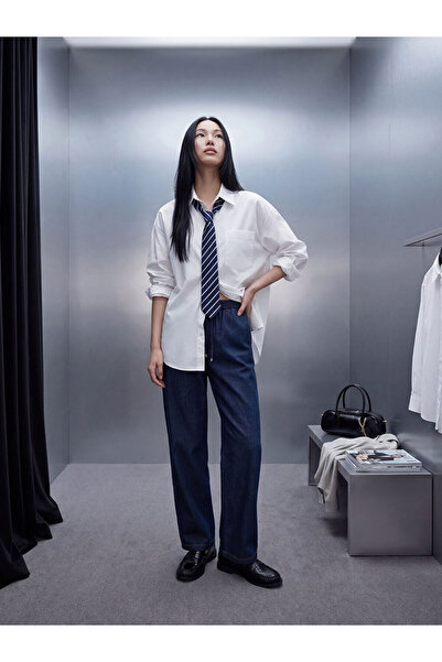 LC Waikiki Indigo Elastic Waist Wideleg Women's Jean Trousers