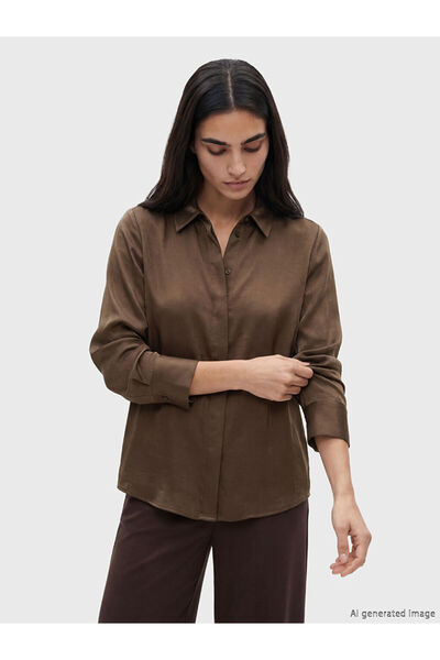 LC Waikiki Brown Modal Blend Women's Shirt
