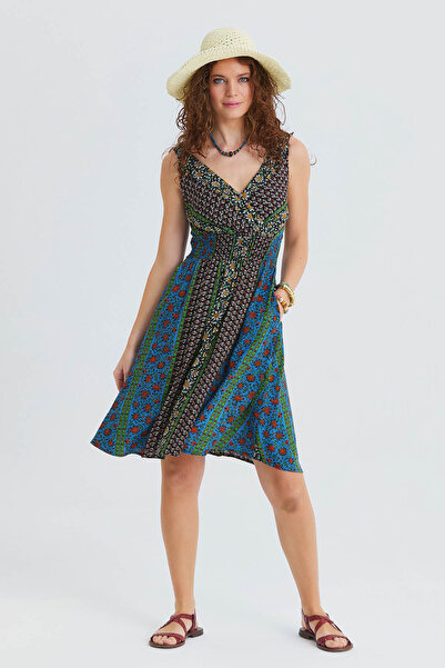 Los banditos Rochie cu decolteu în V în stil boem