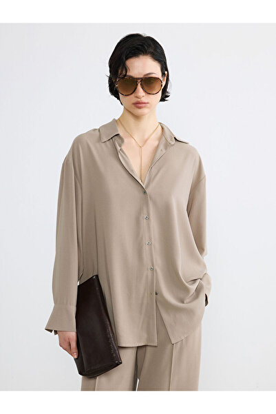 LC Waikiki Beige Loose Fit Women's Shirt