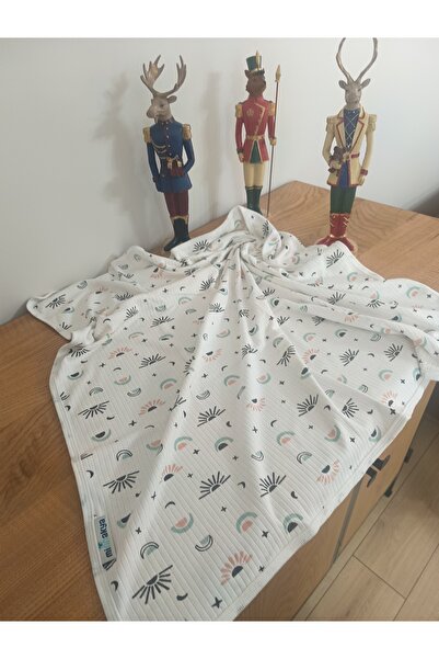 minnakya yeni doğan bebek battaniyesi 80*90 Pamuklu çift katlı biyeli penye b...